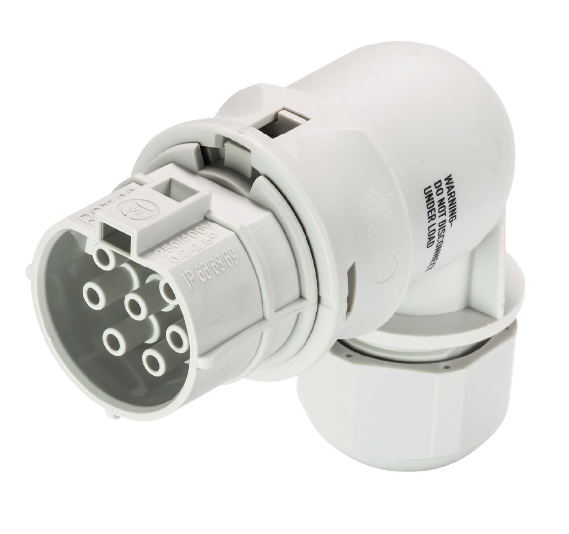 RST20I7 CONNECTOR FEMALE HAAKS  SCHROEF LICHTGRIJS